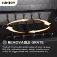 thumbnail image 4 of SUNJOY 82 in. Outdoor Wood-Burning Stone Fireplace with Chimney, 2 Side Shelves, Log Holders, Locking Mesh Doors, Removable Grate, Ash Pan and Fire Poker, Antique Copper, 4 of 9