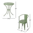 thumbnail image 2 of KOSSMAI Ensemble de Salle à Manger d'Extérieur 3 Pcs pour Patio, Deux Chaises de Salle à Manger et une Table Ronde de Salle à Manger pour l'Extérieur, Jardin, Patio, Vert, 2 of 5