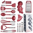 thumbnail image 3 of JoyTable Kitchen Brown Utensil Set 24 Nylon Stainless Steel Utensil Set & Brown 15 Piece Bakeware Set, 3 of 6