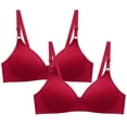 thumbnail image 1 of Womens Sports Bra Convertible Bra Feature V-Neck Wire-Free Bra Style W-220 Red XXL, 1 of 5