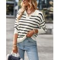 thumbnail image 3 of Pull Rayé Printemps et Automne 2023 pour Femmes Doux Confortable Chaud Haut Décontracté pour Femmes, 3 of 5