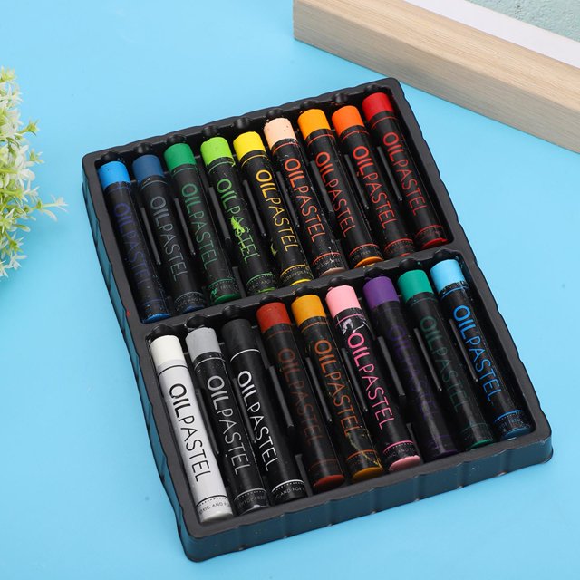 FAGINEY Painting Crayon Set,Oil Pastel Set,Oil Pastel 18 Heavy‑Color Graffiti Crayon Set Children Cartoon Painting Pastel Pencil