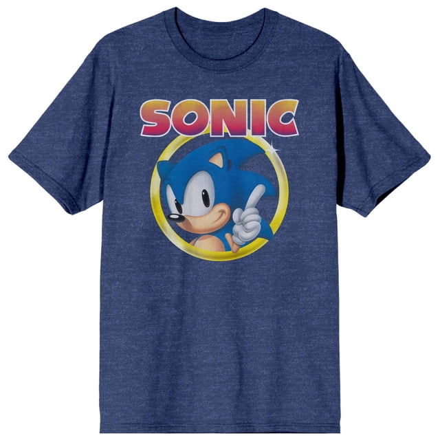 Sonic the Hedgehog Gold Ring Heather Blue T-Shirt