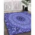 thumbnail image 3 of Ahgly Company Tapis d'Intérieur Lavables en Machine à l'Ardoise Bleu Clair, 7' Carré, 3 of 7