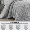 thumbnail image 3 of Mainstays Botanical Floral Stitched Quilt, King, Light Grey, Reversible Lightweight Bedding, 3 of 4
