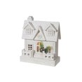 thumbnail image 1 of Led White Wooden House With Fence 11.81", 1 of 3