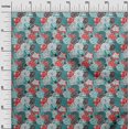 thumbnail image 3 of oneOone Georgette Viscose Dusty Teal Green Fabric Florals Craft Projects Decor Fabric Printed By The Yard 42 Inch Wide, 3 of 4