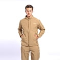 thumbnail image 4 of LSLJS Outdoor Skin Soft Warm Fleece Sports Stand-up Collar Men's Jacket( Khaki, L), 4 of 9