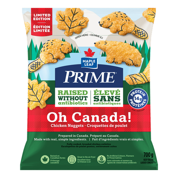 Prime Oh Canada! Chicken Nuggets, Raised Without Antibiotics, 700 g