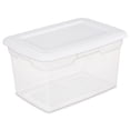 thumbnail image 1 of Sterilite 19 L Storage Box, Clear Plastic Storage Bin with Snap-on Lid, White, 1 of 6