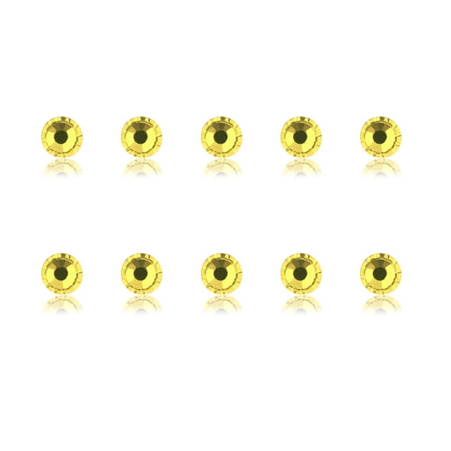 mmirethe Rhinestones Flat-Bottom Multi-faceted Sides DIY Handcraft Excellent Gloss Manicure Crystal Different Styles Mobile Phone Yellow