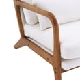thumbnail image 4 of Ktaxon Mid Century Modern Accent Chair, Teddy Velvet Fabric Armchair with Solid Wood Frame White, 4 of 7