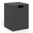 thumbnail image 1 of Costway Propane Tank Cover Table,16Inch Square PE Rattan Gas Tank Storage Box with Flip Lid Black, 1 of 10