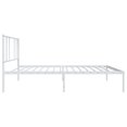 thumbnail image 5 of vidaXL Metal Bed Frame with Headboard White 100x190 cm, 5 of 5