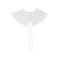 thumbnail image 1 of INSPIRE CHIC Detachable Fake Collar, Semi-Sheer Embroidery Mini Cape Neck Ruff for Blouse White-1(No Back Slit), 1 of 5