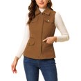 thumbnail image 1 of INSPIRE CHIC Veste Zippée pour Femme Sans Manches Anorak Gilet Utilitaire Veste avec Poches P Brun, 1 of 6
