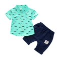 thumbnail image 1 of MIASHUI Toddler Boy Cotton Summer Short Sleeve T-Shirt and Short Set,Green,2-3 Years, 1 of 3