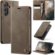 For Samsung Galaxy S25 FE Case, PU Leather Wallet Case with RFID Blocking Card Holder Magnetic Flip Fold Shockproof Durable Protective Phone Case for Galaxy S25 FE