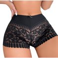 thumbnail image 2 of Boxers, Womens Solid Color Lace Mid Low Waist High Elasticity Lift Buttocks Cultivate Oneself Boxers Briefs, 2 of 3