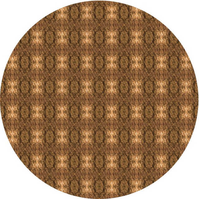 Ahgly Company Machine Washable Indoor Round Transitional Orange Area Rugs, 8' Round