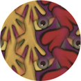thumbnail image 1 of Ahgly Company Tapis Rond Lavable en Machine Intérieur Transitionnel Brun Cannelle, 3 Pieds Rond, 1 of 7