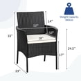 thumbnail image 2 of Gymax 2PCS Patio Rattan Arm Dining Chair Cushioned Sofa Furniture Black, 2 of 9