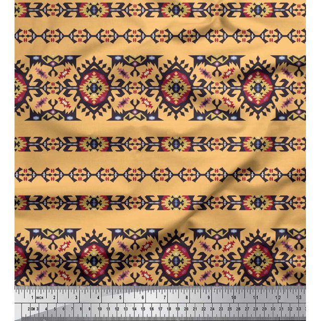 Soimoi Rayon Fabric Aztec Southwestern Decor Fabric Printed Yard 42 Inch Wide