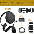 thumbnail image 2 of Buckles Strap 1 Inch: Nylon Webbing Straps 6 Yards, Quick Side Release Plastic Buckles Dual Adjustable 6 Pack, Tri-Glide Slide Clip 12 PCS, Metal D Rings 6 PCS, Heavy Duty, Black, 2 of 6