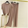 thumbnail image 4 of SDNall Pyjama d'Été pour Femme, Ajusté, Ample, Décontracté, Col Rond, Polyvalent, Amincissant, 4 of 9