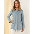 thumbnail image 4 of INSPIRE CHIC Vestes en Denim Amples pour Femmes à Boutons, Style Boyfriend, Taille Paper Bag, 4 of 6