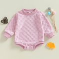 thumbnail image 2 of AherBiu Vêtements pour Nouveau-Né Fille Col Ras du Cou Manches Longues Vêtements pour Bébé Justaucorps Automne Barboteuses Tenues, 2 of 4