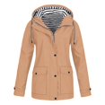 thumbnail image 1 of NARABB Women Casaul Solid Jackets Outdoor Plus Size Drawstring Zipper Hooded Raincoat Windproof Tops Coat With Pocket, 1 of 5