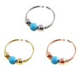 thumbnail image 1 of stanreset Turquoise Beaded Ear Bone Nail Copper Geometric Nose Rings Clips Lip Body Piercing Stud Earring Jewelry, 1 of 8