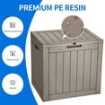 thumbnail image 4 of DEXTRUS Coffre de Terrasse Extérieur en Résine de 31 Gallons avec Poignées Latérales, Rangement pour Meubles de Patio Étanche et Verrouillable, Brun, 4 of 10