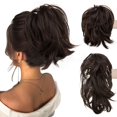 thumbnail image 1 of Pièce de Cheveux Chignon Décoiffé à Clip dans Extension de Queue de Cheval avec Fil Flexible pour Femmes Cheveux Humains Naturels Lisses Chignon, 1 of 6