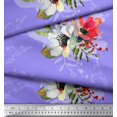 thumbnail image 3 of Soimoi Rayon Fabric Dot,Leaves & Anemone Flower Print Sewing Fabric Yard 56 Inch Wide, 3 of 3