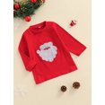 thumbnail image 3 of FOCUSNORM T-shirt de Noël pour Bébés Garçons Filles, Motif Santa Claus Col Rond Manches Longues, 3 of 8