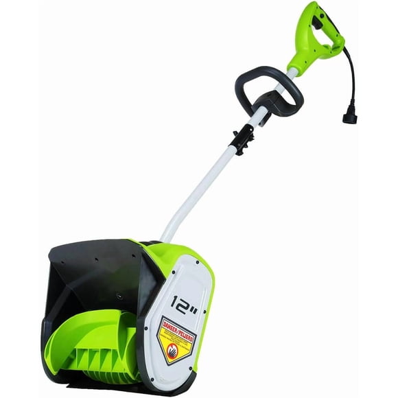 Greenworks 8 Amp 12-Inch Electric Corded Snow Shovel, 20ft Throwing Distance, 12" Wide & 6" Deep Clearing, 300Lbs/Min Snow Thrower Blower Removal Tool for Patio/Driveway/Steps/Sidewalk/Winter Storm