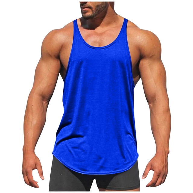 Lmnyox Men's Workout Tank Tops Cotton Sleeveless Stretchy Training Muscle Tee Quick Dry Athletic Shirts