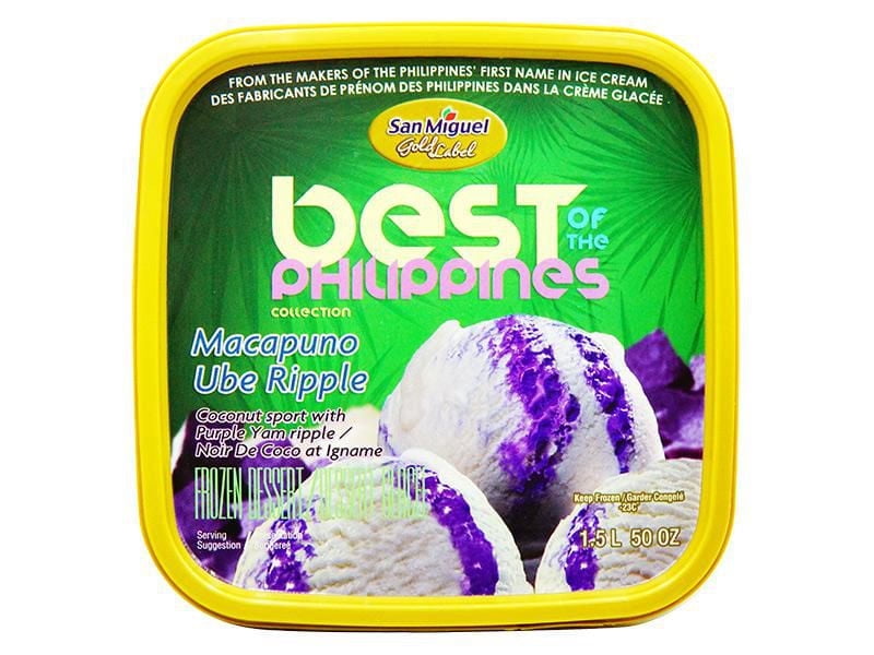 San Miguel Gold Label Ice Cream Ube Macapuno in Tub, 1.5L