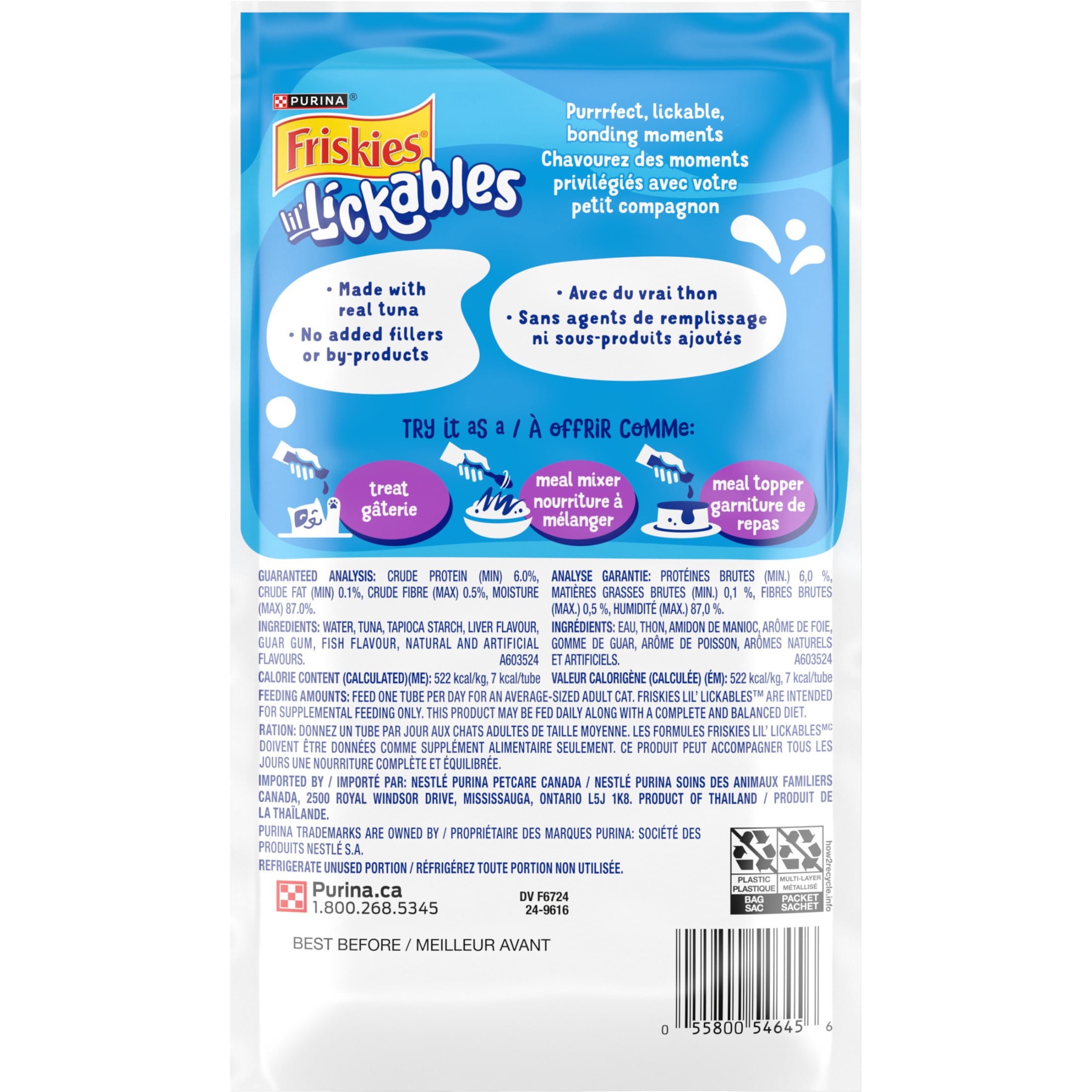 Purina Friskies Lil' Lickables Thon, Gâteries pour chats, 14 g x 4