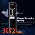 thumbnail image 3 of aigo R6911 Digital Voice Recorder with 16GB Storage (32GB Optional), 0.96 Inch 80*160 TFT Screen, Dual Capacitive Microphones, One-Touch Recording, Lossless Audio Capture, Segment Recording Function,, 3 of 7