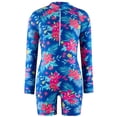 thumbnail image 4 of MIASHUI Girls Bathing Suits Summer Zipper Long Sleeve One Piece Swimsuits,Blue,6-7 Years, 4 of 8