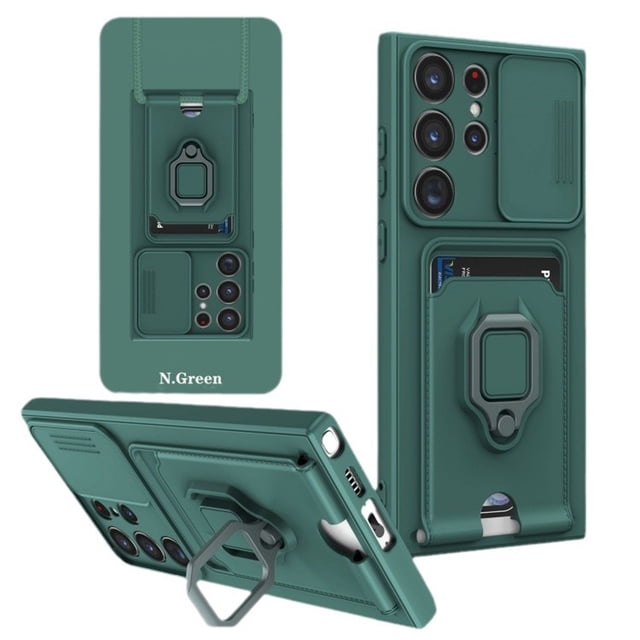Big Savings! S25 Ultra Case with Sliding Camera Lens Cover, Military-Grade Shockproof Protective Phone Case with Lanyard Strap, Card Bag, and Durable Design for S25U