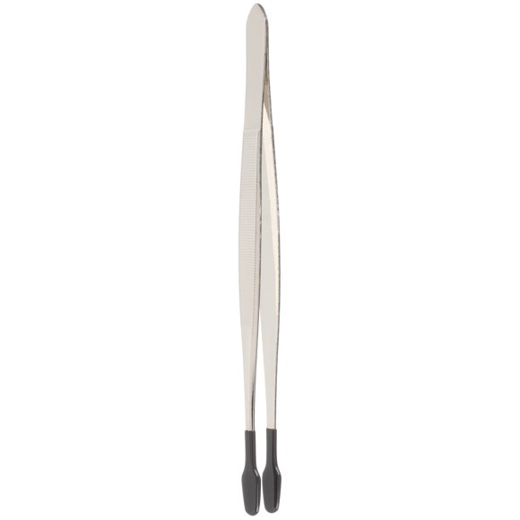 KAKOWELY Rubber Tipped Tweezers Long Tweezers Flat Tip Bead Stamp Jewelry Tweezers Tong,5.91X"X0.39"X0.39"