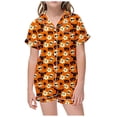 thumbnail image 1 of WEAIXIMIUNG Children's Leisure Printed Button Collar Short Sleeved Top Shorts Pajama Set 6-7 Years, 1 of 4