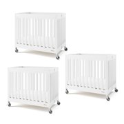 Foundations Boutique Compact Folding Crib 3 Pack for Hotels, White