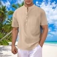 thumbnail image 1 of Styesk T-Shirts pour Homme Mode Ample Décontracté Poches Ventilées Bouton Col Montant Manches Courtes, 1 of 8