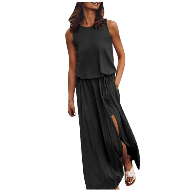 Ketyyh-chn99 Robes Femmes Été Robe Évasée à Fleurs Robe Décontractée Mini Robe Ample Confortable à Rayures Manches Longues Longue Robe Noir,m