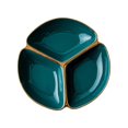 thumbnail image 1 of Divided Plate 3 Compartment Round Compartment Plate for Home Kids Restaurant green, 1 of 7